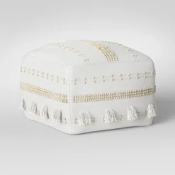 Lory Pouf Textured White - Opalhouse™ -Opalhouse™ GUEST 1a423fc8 81d2 4b40 9d99 79588f91146c