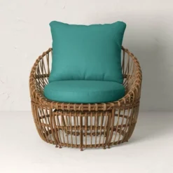 Topanga Club Chair With Ottoman - Blue/Brown - Opalhouse™ Designed With Jungalow™ -Opalhouse™ GUEST 57174ce6 b0ee 4e8d 9b5e 59abdb5c543f