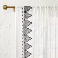 1pc Light Filtering Diamond Border Window Curtain Panel White - Opalhouse™ Designed With Jungalow™ -Opalhouse™ GUEST 7192bb6b 2dca 4ad8 a530 ba36b505b13d