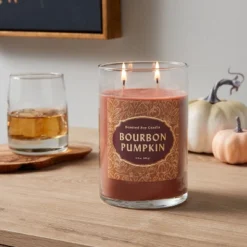 Opalhouse™ 50 21.5oz Lidded Glass Jar 2-Wick Bourbon Pumpkin Candle - Opalhouse™