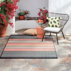 5' X 7' Outdoor Rug Multi Stripe Global Pink - Opalhouse™ -Opalhouse™ GUEST 849a4c76 29c9 486c a953 a03150bdac10