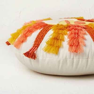 Fringed And Embroidered Sun Round Throw Pillow Gold - Opalhouse™ Designed With Jungalow™ 4 Fringed And Embroidered Sun Round Throw Pillow Gold - Opalhouse™ Designed With Jungalow™ - Image 2
