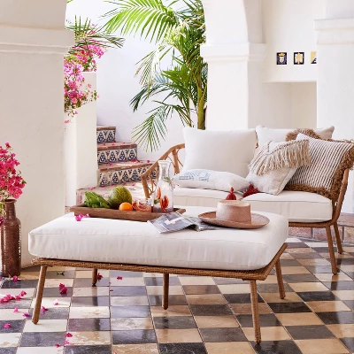 Britanna Oversized Patio Ottoman - Linen - Opalhouse™ 3 Britanna Oversized Patio Ottoman - Linen - Opalhouse™