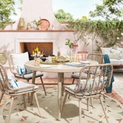 Leona 46" Round Crushed Bamboo Stamped Steel Top Patio Dining Table - Opalhouse™ 7 Leona 46" Round Crushed Bamboo Stamped Steel Top Patio Dining Table - Opalhouse™ -Opalhouse™ GUEST f04b764c a584 4bfe b9ea 6c0ea8ed5c2c